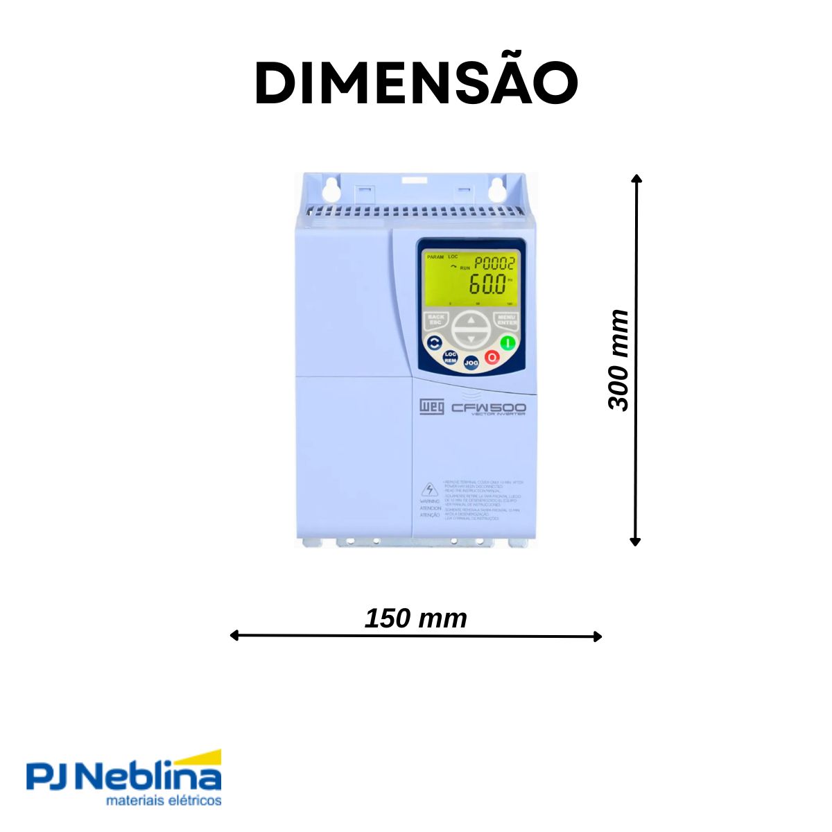 Inversor Frequência Trifásico 380-480V 50/60Hz 16A 9,2Kw - Weg