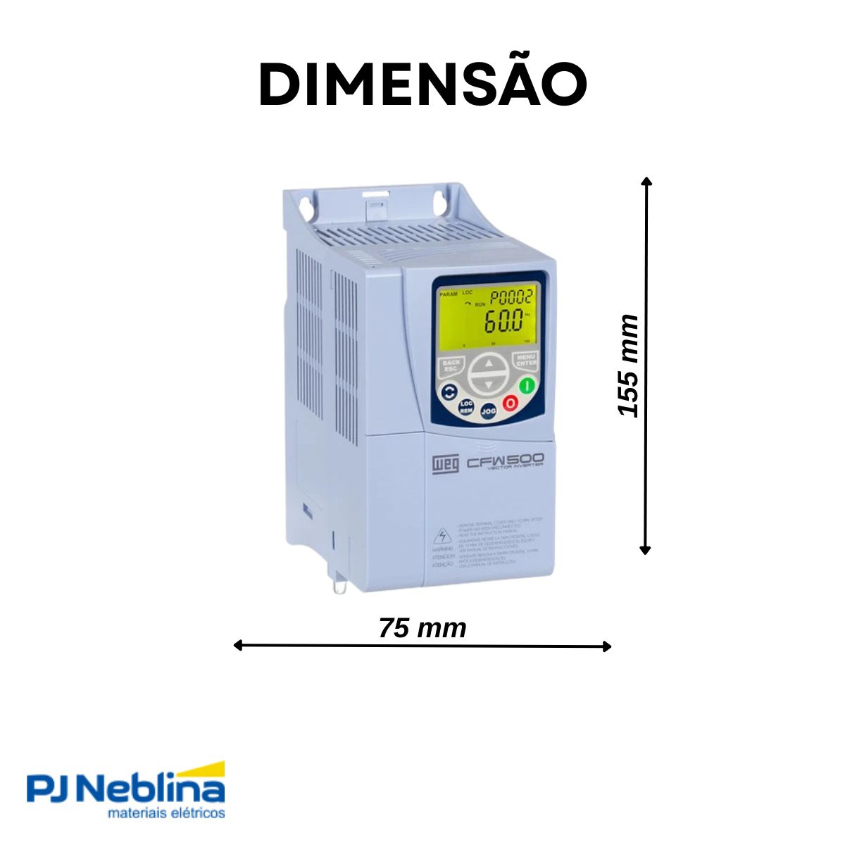 Inversor Frequência Trifásico 380-480V 50/60Hz 2,6A 1,1Kw - Weg