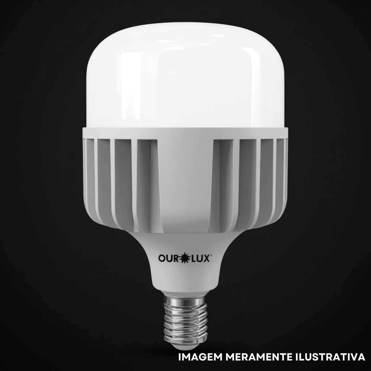 Lâmpada Led Bulbo Alta Potência T 65W Bivolt E40 6500K Branco Frio Luz Branca 5000Lm - Ourolux