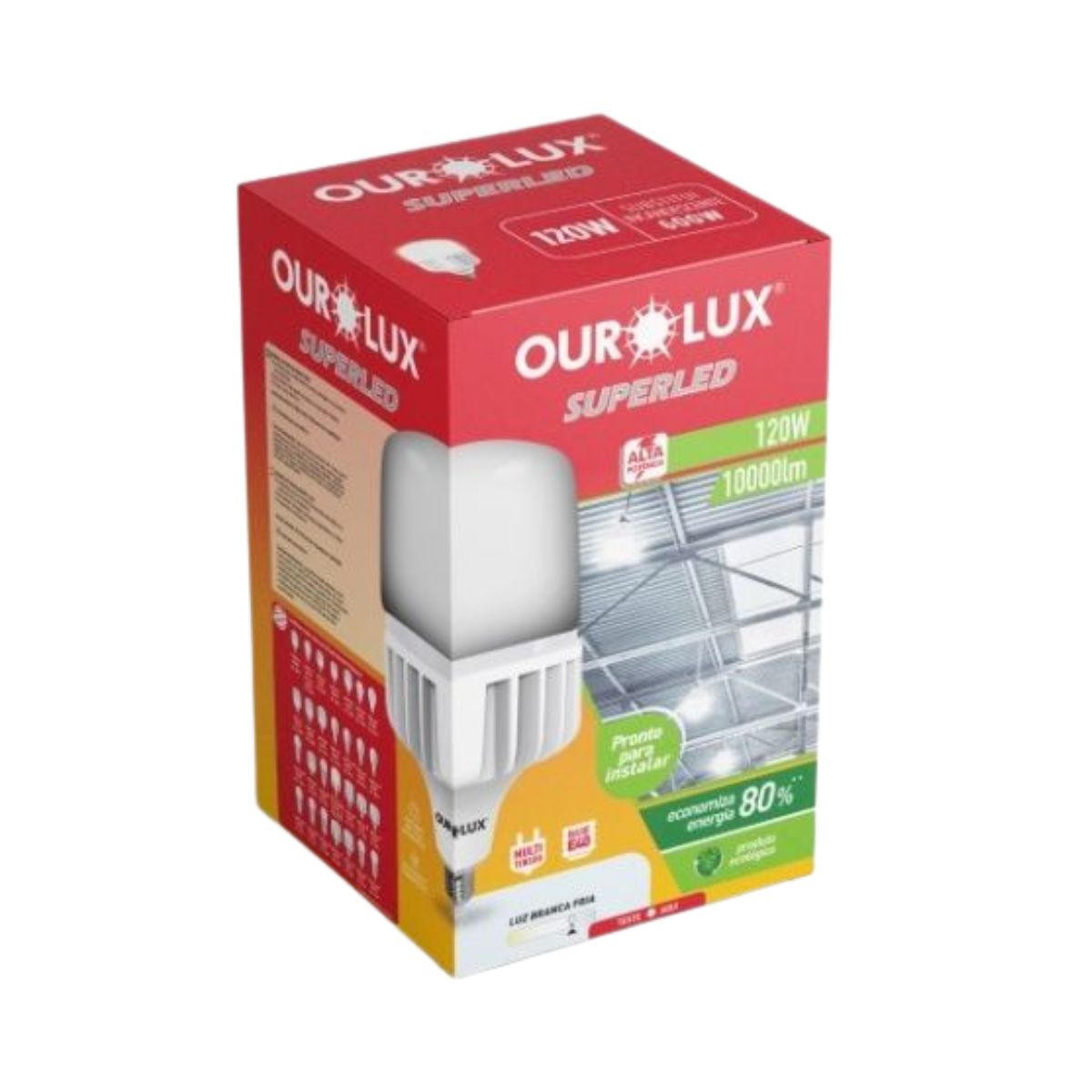 Lâmpada Led Bulbo Alta Potência T 120W Bivolt E40 6500K Luz Branca - Ourolux