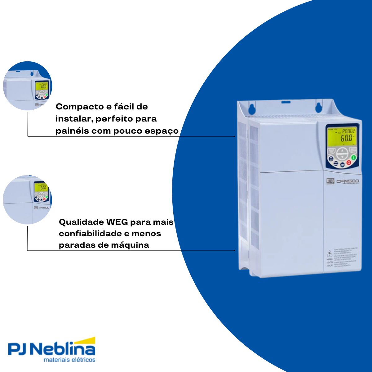 Inversor Frequência Trifásico 200-240V 50/60Hz 47A 11Kw - Weg