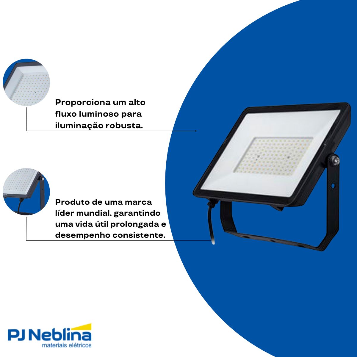 Luminária Refletor Led Retangular Sobrepor Preto 200W 110-277V 6500K Branco Frio 19000Lm 120G Ip65 - Philips