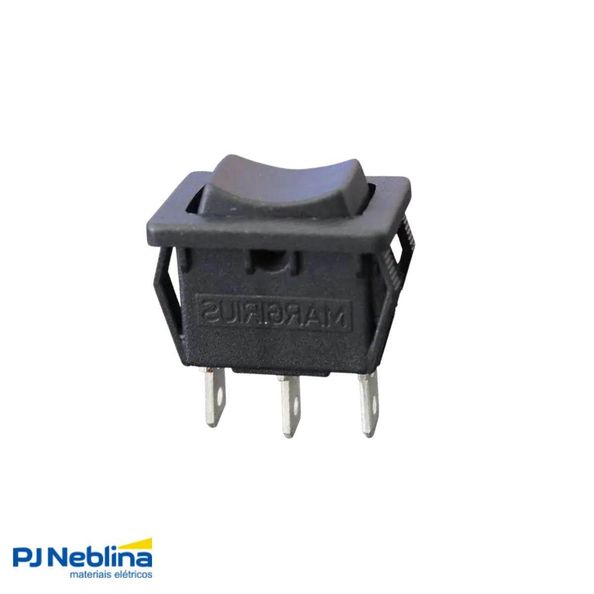 Interruptor Unip Liga / Desliga Preto 6A 4 Garras - Margirius