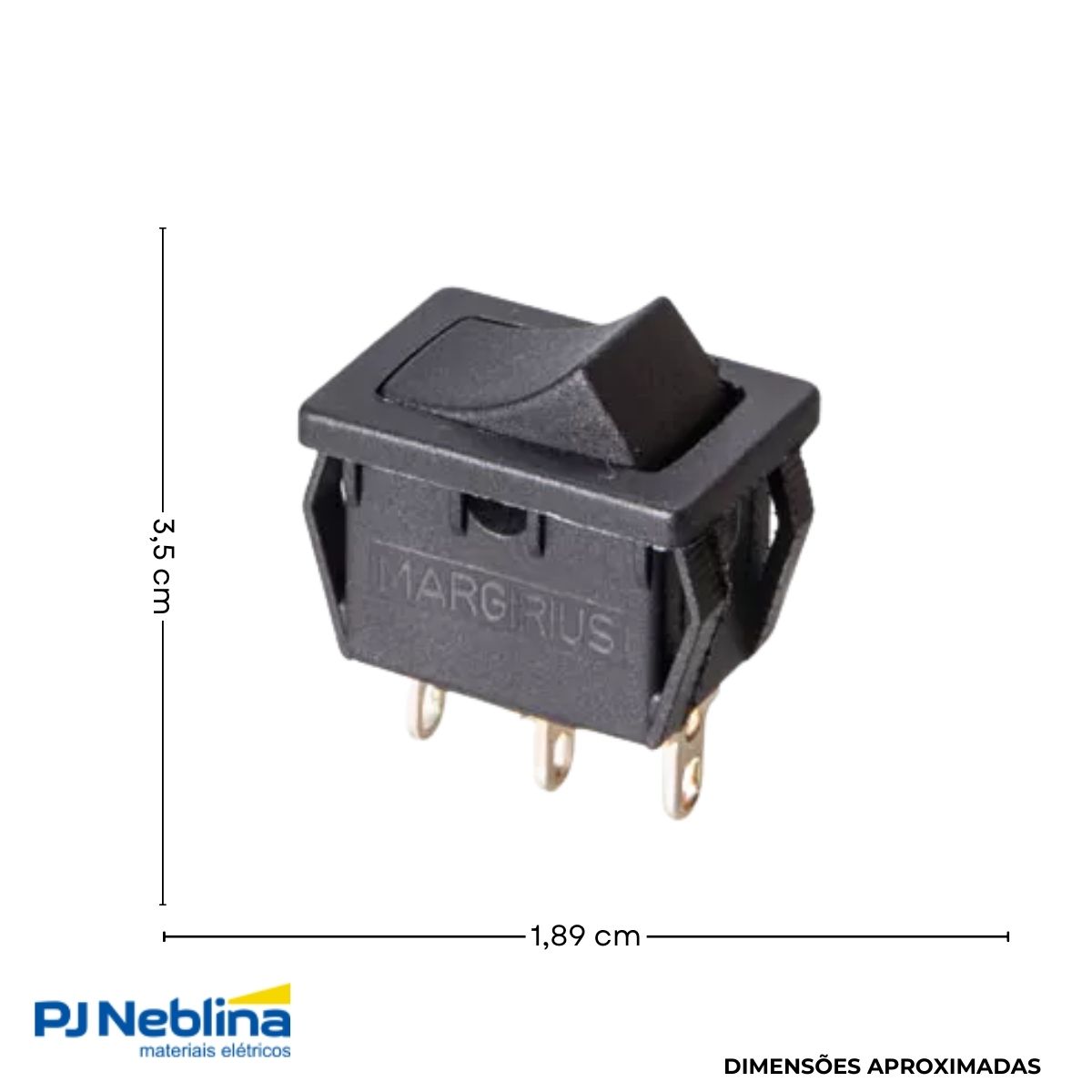 Interruptor Unip Liga / Liga Moldura M Preto 6A Term. Solda - Margirius