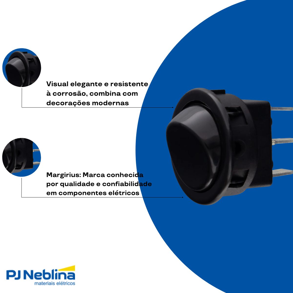 Interruptor Unip Moldura M9 6A - Margirius