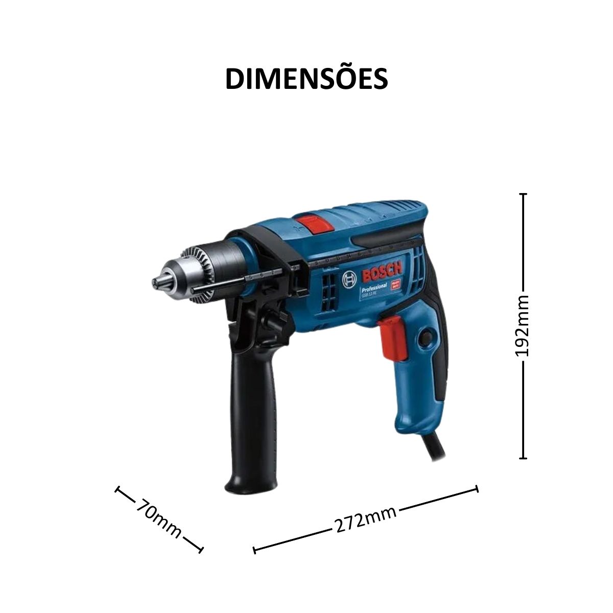 Furadeira Impacto Profissional 220V 750W 1/2 (13Mm) 3800Rpm Bosch