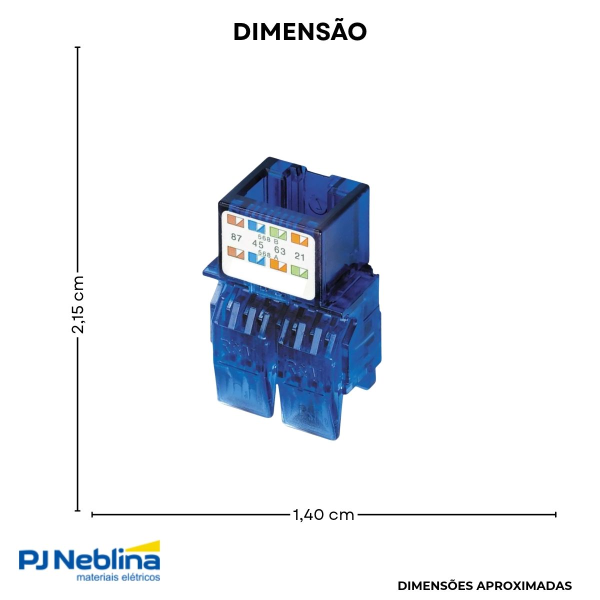 Conector Modular Rj45 Femea Cat6 8 Vias Azul - R&M
