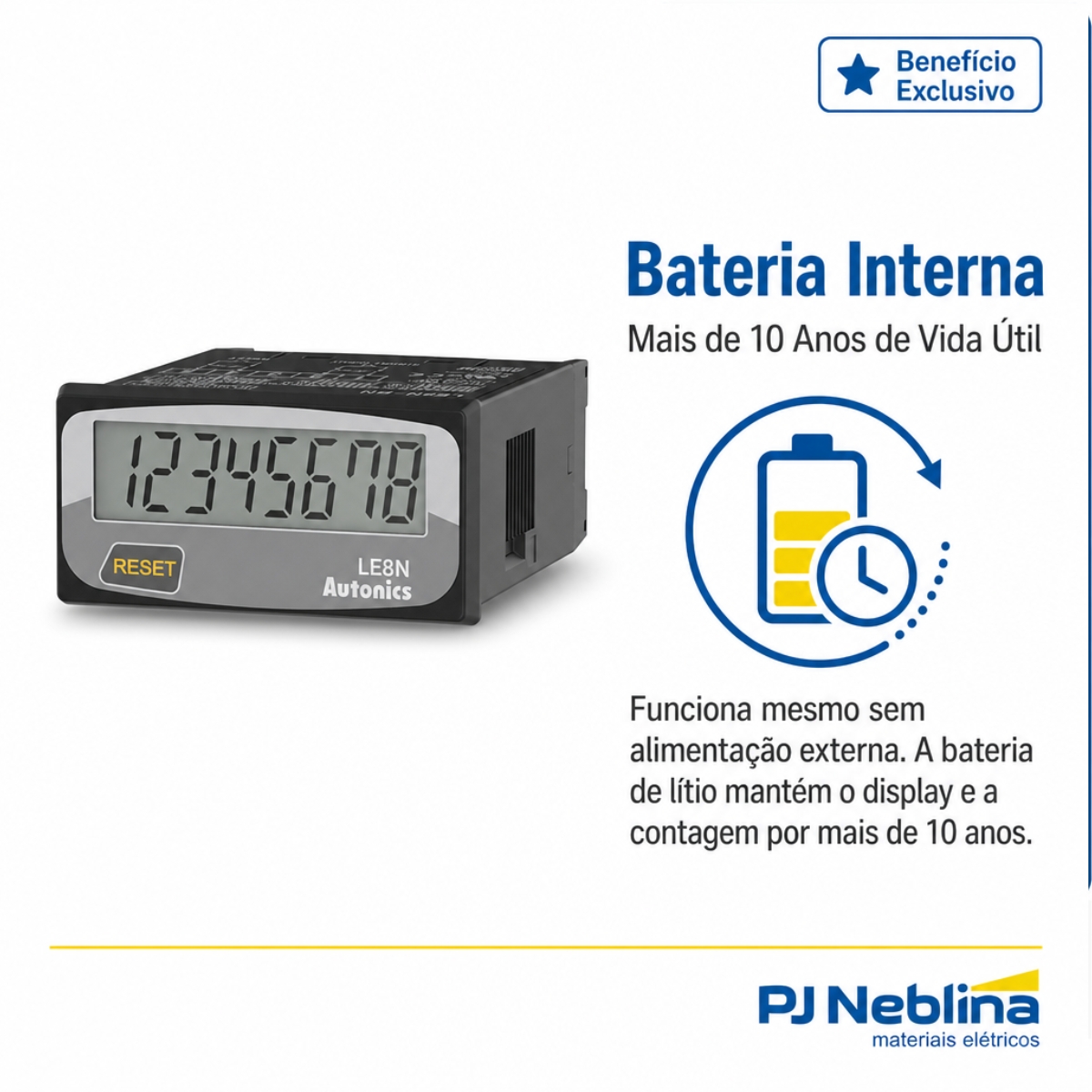 Horimetro Le8N-Bf Modelo-01 Mm 24Vca - Autonics