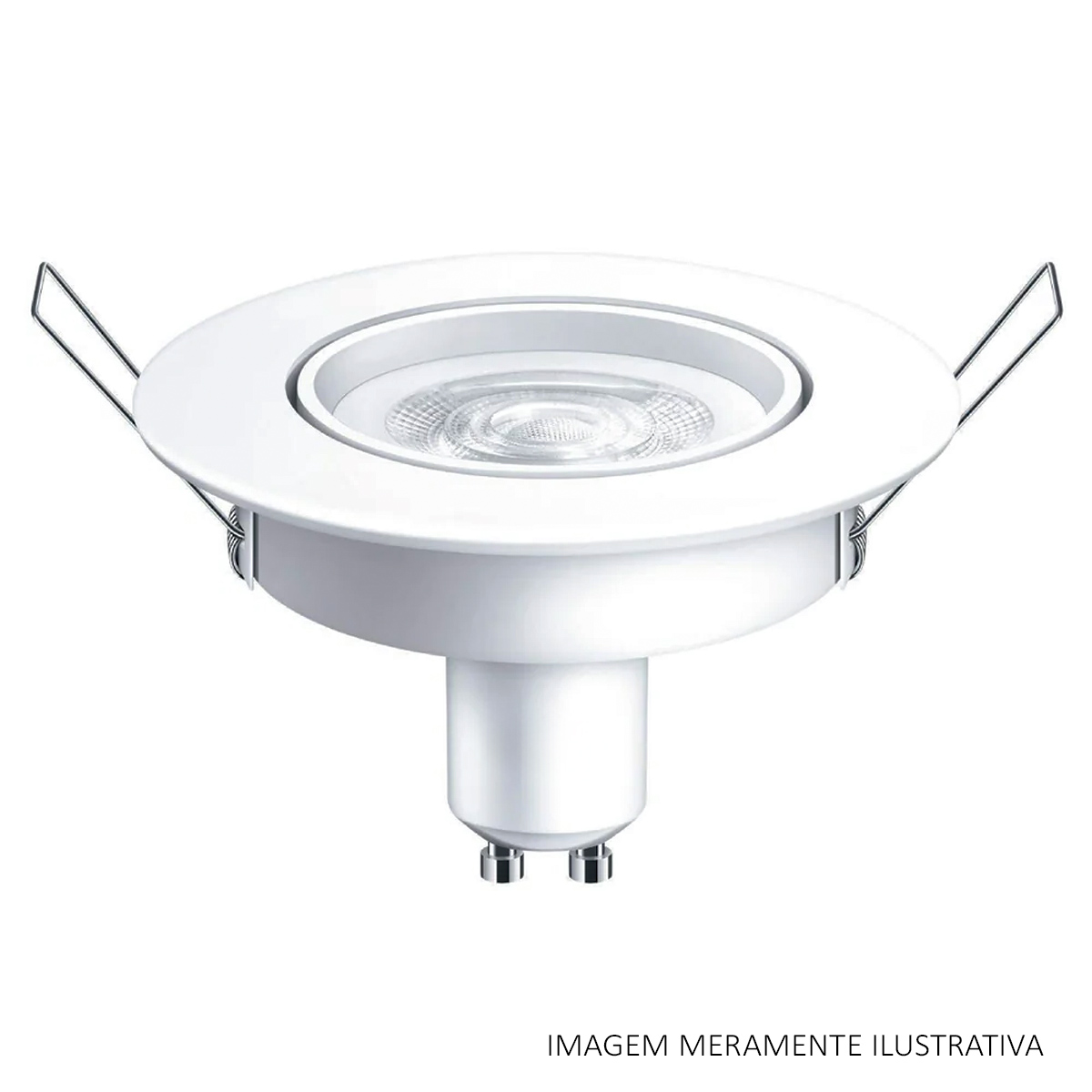 Luminária Spot Led Embutir Redondo Branco 5W Gu10 Bivolt 6500K Luz Branca 400Lm Foco Direcionável Philips