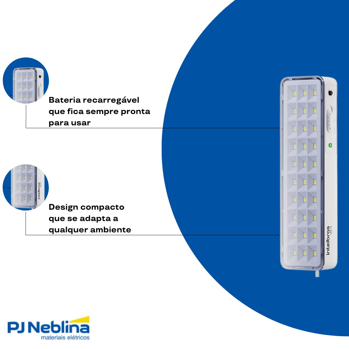 Luminaria Emergencia Led Aclaram Portatil 1w Bivolt 100lm 4h