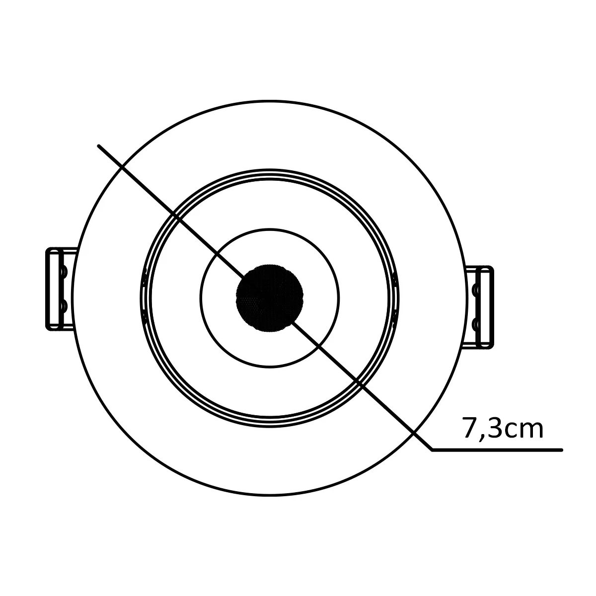 Luminária Spot Led Embutir Redondo Preto Fosco 5W Bivolt Luz Amarela 3000K 400Lm - Avant