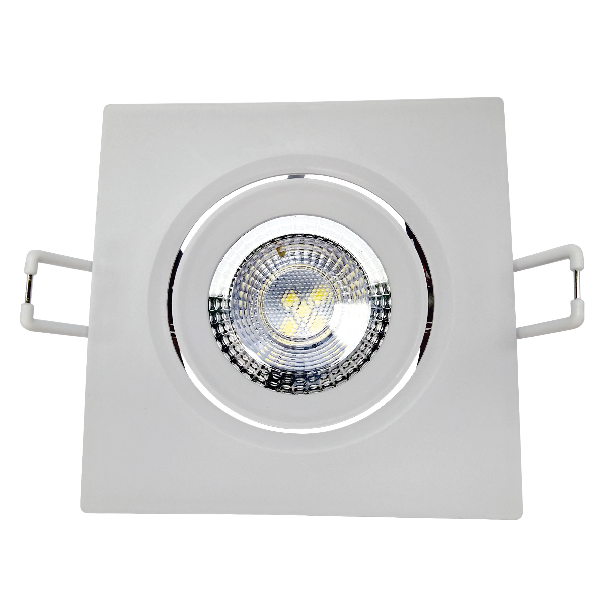 Luminária Spot Led Embutir Quadrado Branco 5W Bivolt Luz Neutra 4000K 400Lm Foco Direcionável - Avant
