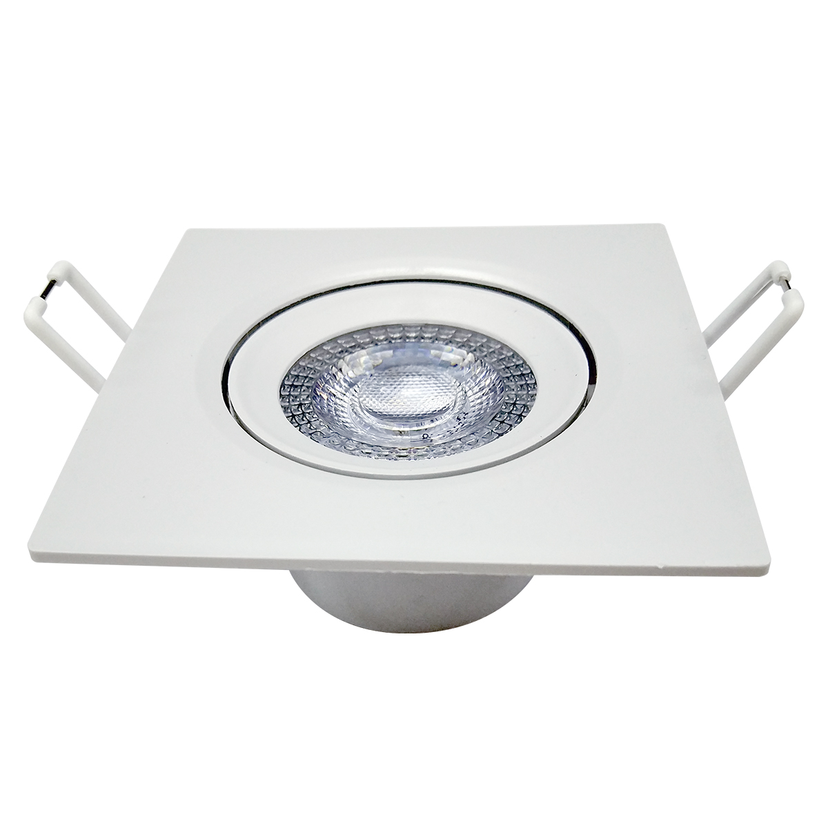 Luminária Spot Led Embutir Quadrado Branco 5W Bivolt Luz Neutra 4000K 400Lm Foco Direcionável - Avant