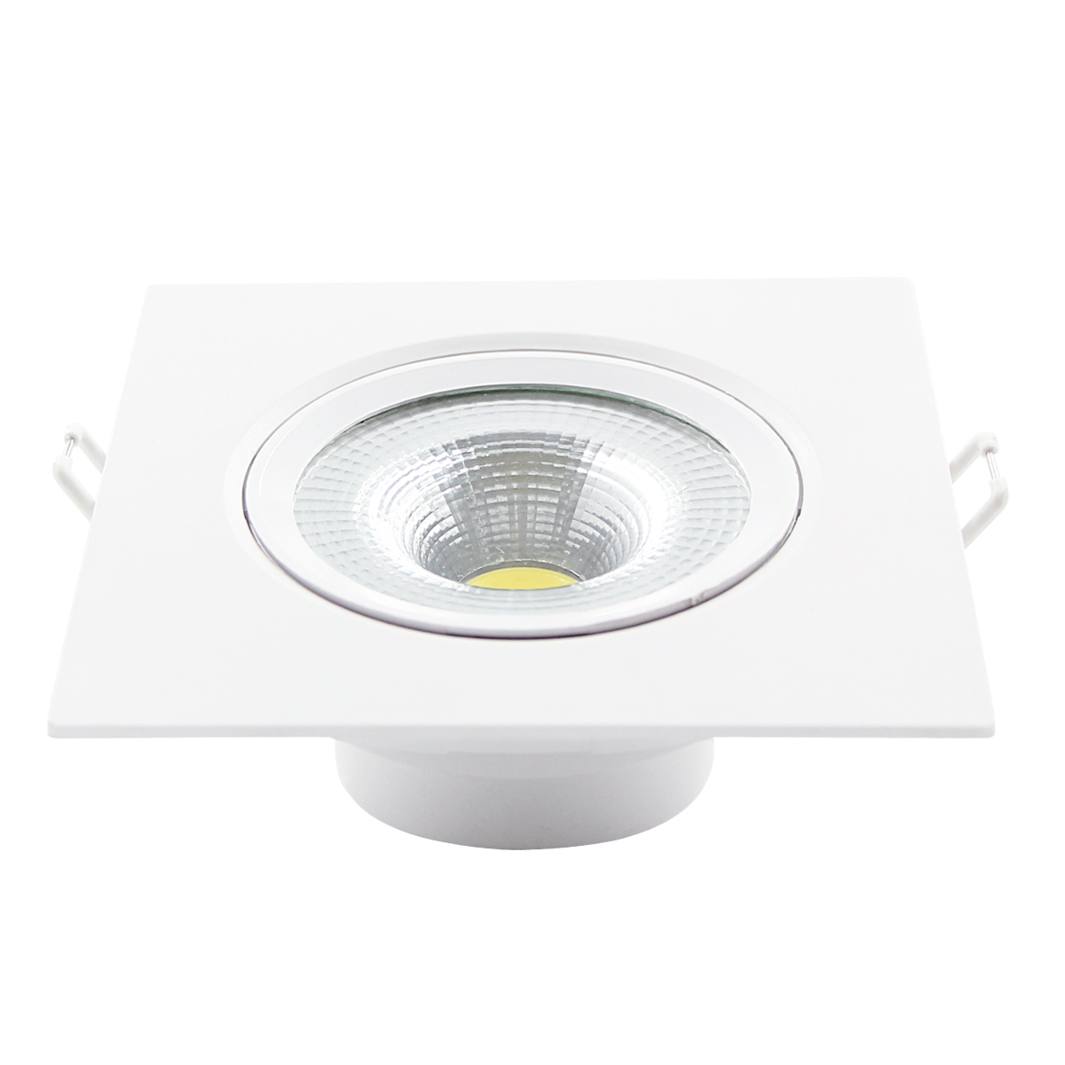 Luminária Spot Led Embutir Quadrado Branco 7W Bivolt Luz Amarela 3000K 630Lm - Avant