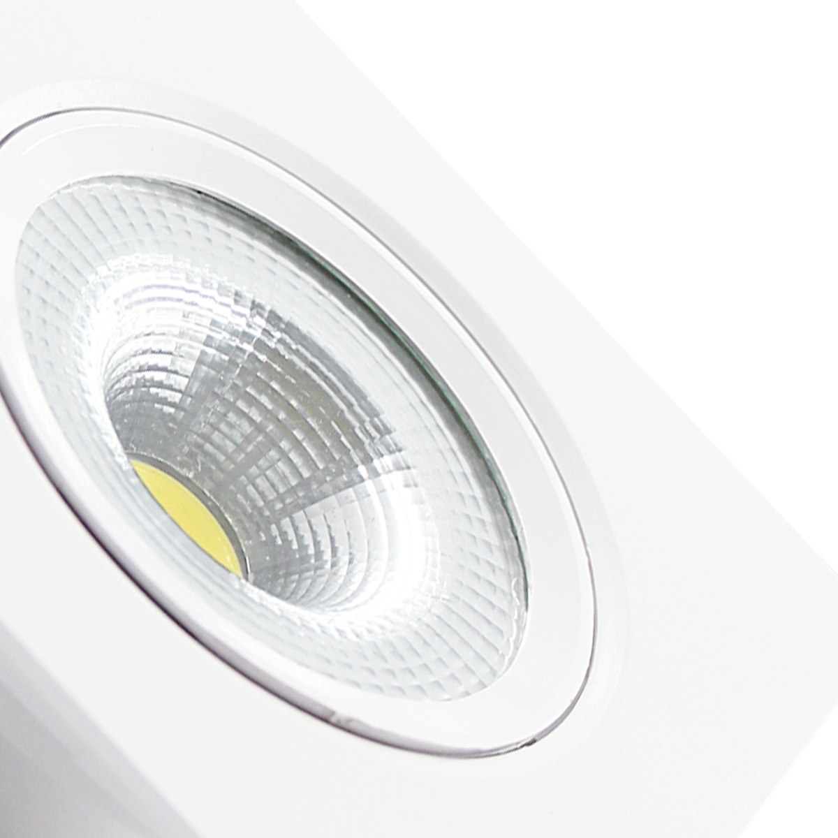 Luminária Spot Led Embutir Quadrado Branco 7W Bivolt Luz Amarela 3000K 630Lm - Avant