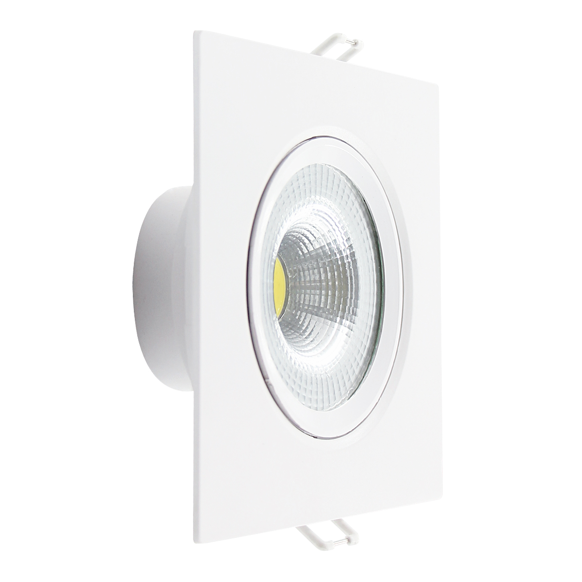 Luminária Spot Led Embutir Quadrado Branco 7W Bivolt Luz Branca 6500K 630Lm Foco Direcionável - Avant