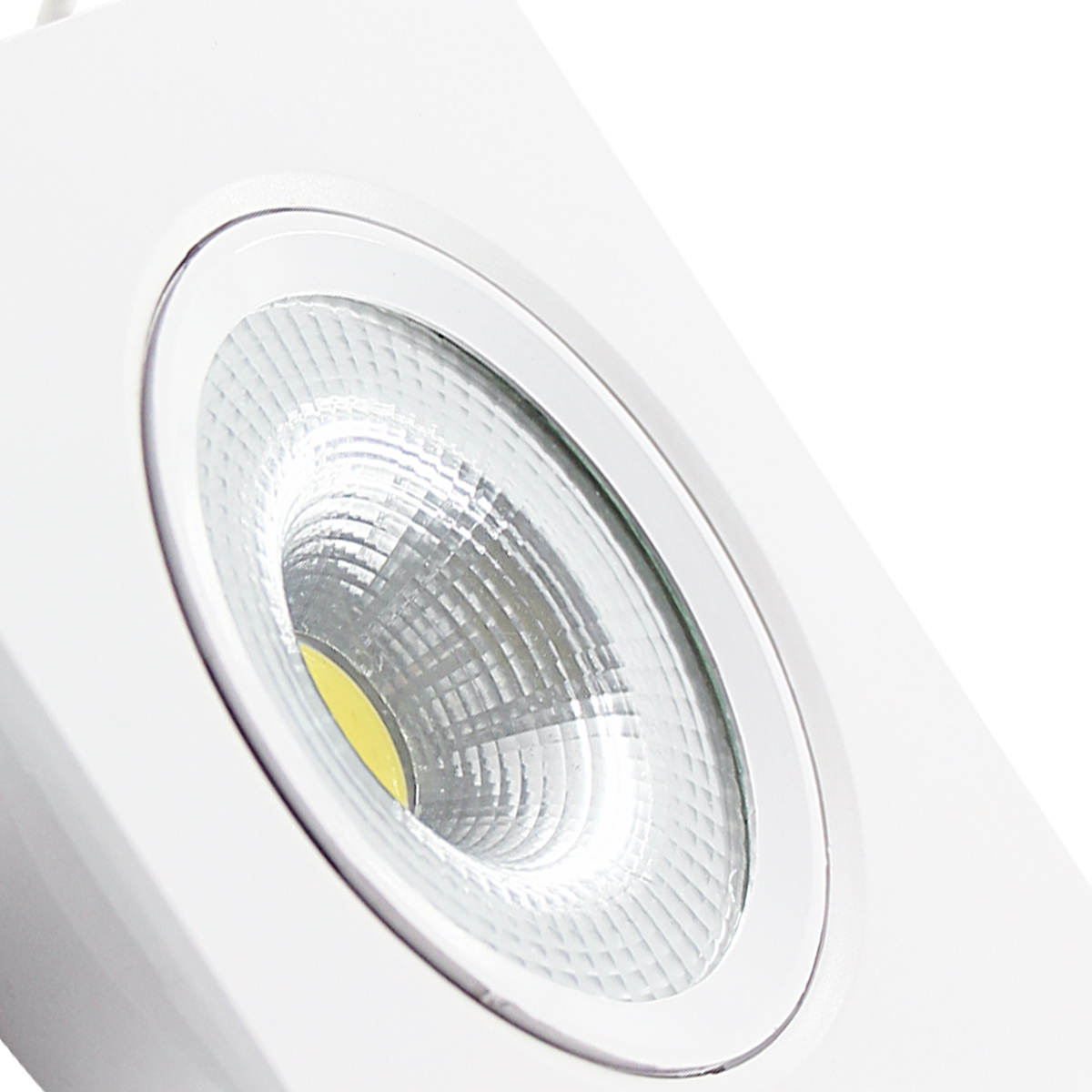 Luminária Spot Led Embutir Quadrado Branco 7W Bivolt Luz Branca 6500K 630Lm Foco Direcionável - Avant