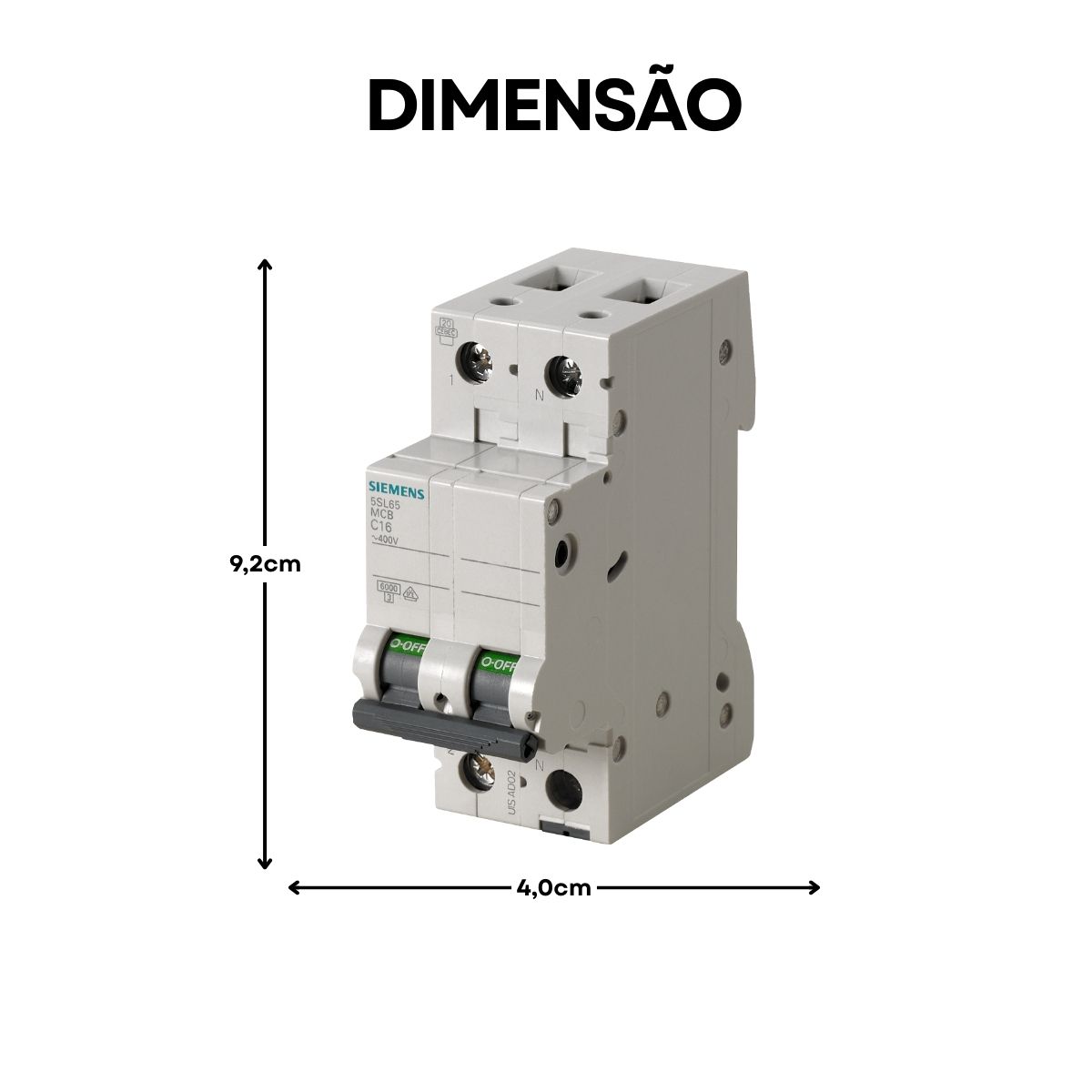 Disjuntor Mini Din Unipolar+N 32A Curva C 6kA 220/380V - Siemens