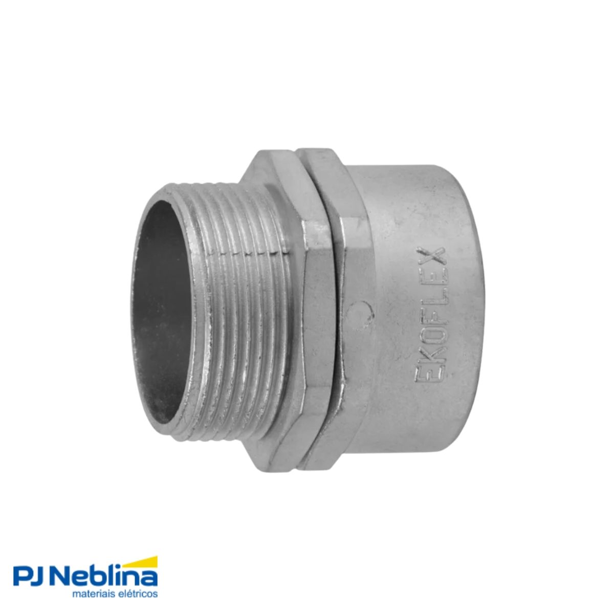 Conector Eletroduto Macho Zamak Zincado 3/4 Npt Reto Giratório - Ekoflex