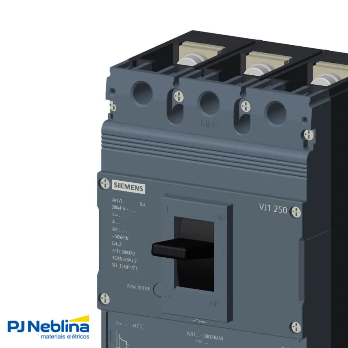 Disjuntor Caixa Moldada Tripolar 200-250A 36Ka 415V 50/60Hz - Siemens