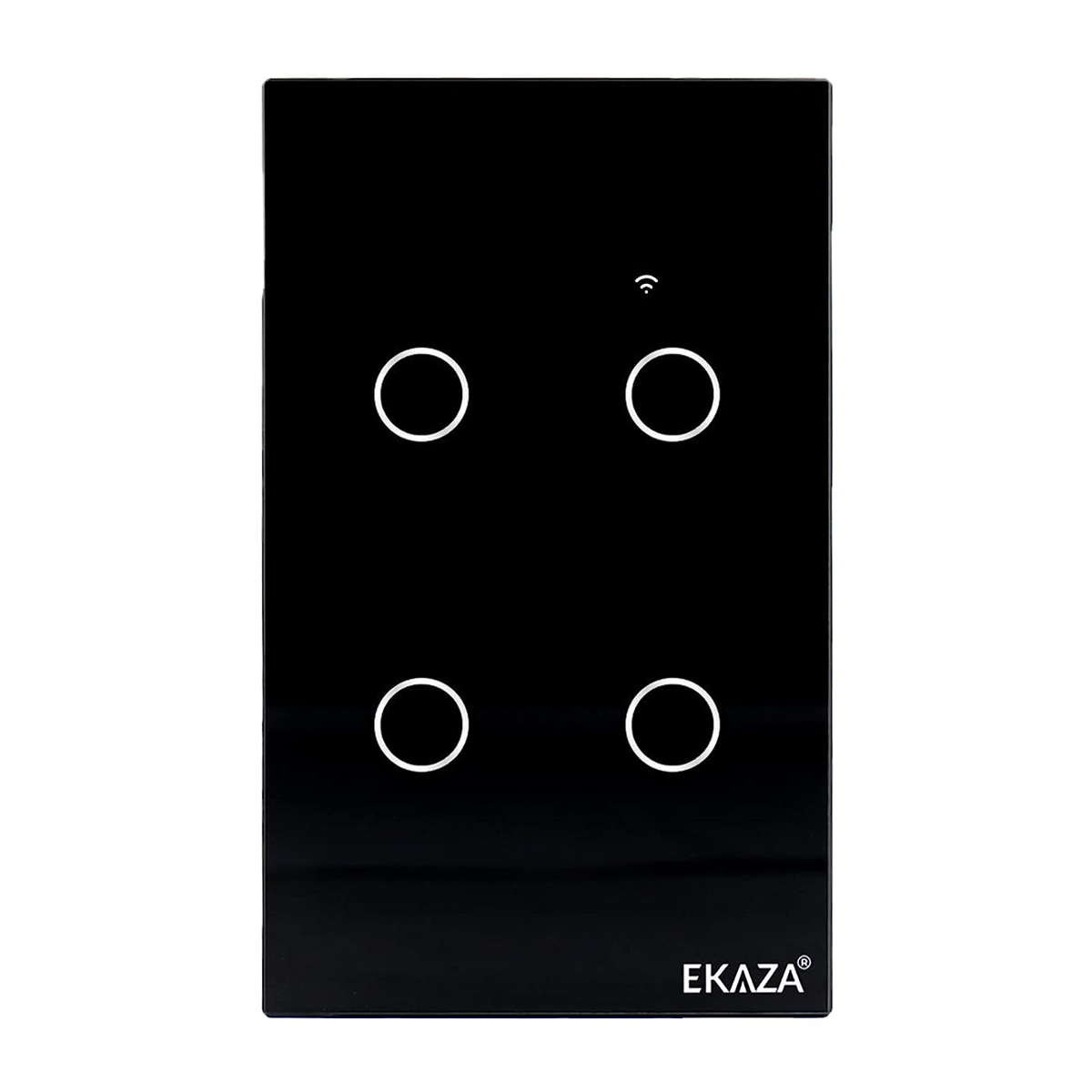 Interruptor Inteligente Smart Wifi Touch 4 Botões Bivolt 4X2 Preto Android/iOS Alexa/Google - Ekaza