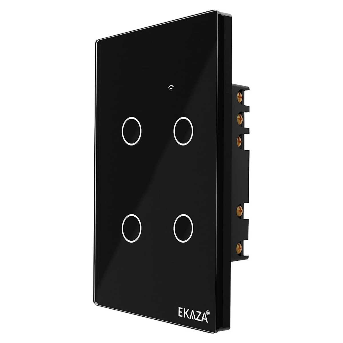 Interruptor Inteligente Smart Wifi Touch 4 Botões Bivolt 4X2 Preto Android/iOS Alexa/Google - Ekaza