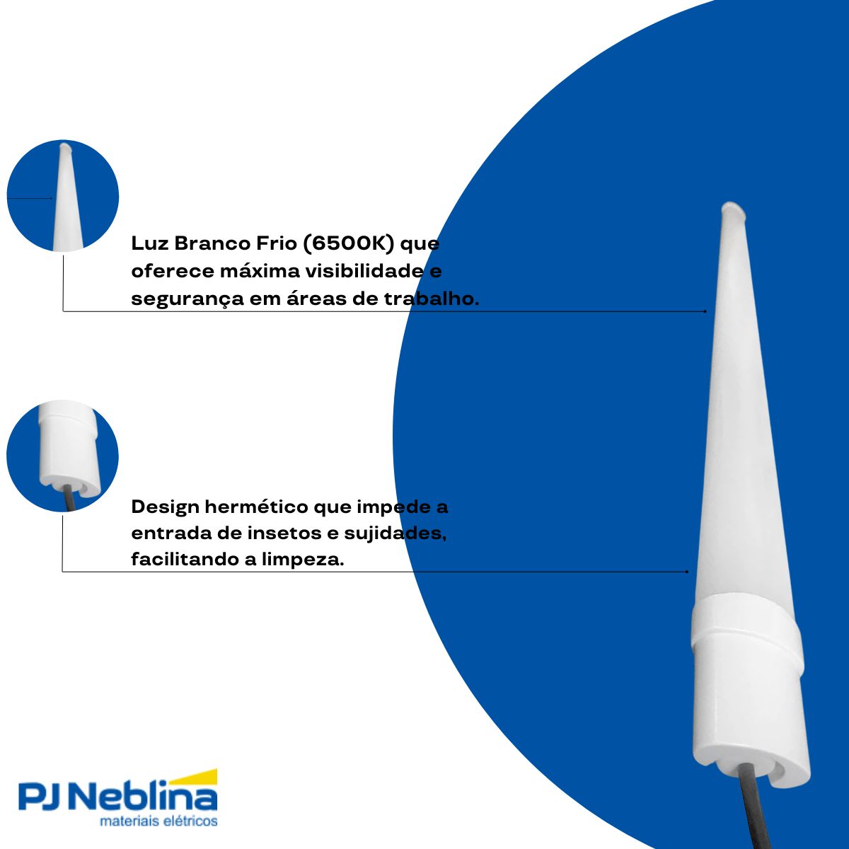 Luminária Hermética Led Sobrepor 36W Bivolt 6500K Branco Frio Branco Difusor Policarbonato 3960Lm Ip65 - Ledvance