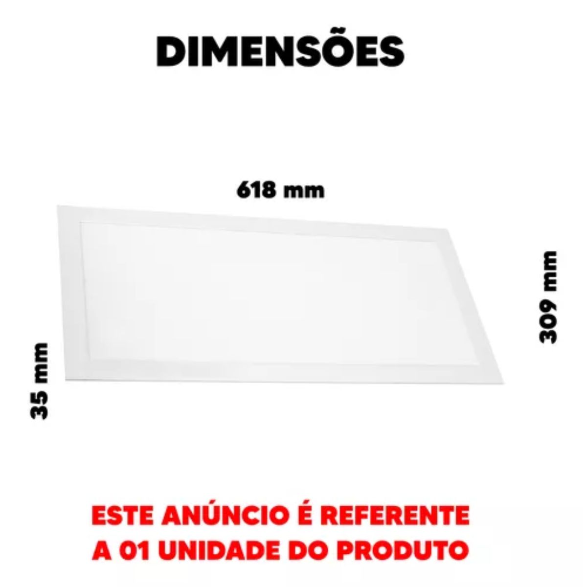 Luminária Painel Led Embutir/Pendente Retangular Branco 25W Bivolt 6500K Branco Frio 2000Lm - Avant