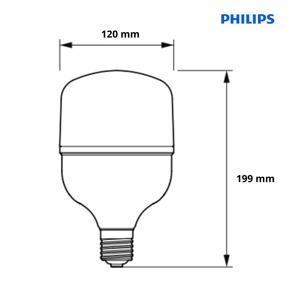 Lâmpada Led Bulbo Alta Potencia T 50W Bivolt E40 6500K Luz Branca 4000Lm 929003792642 - Philips