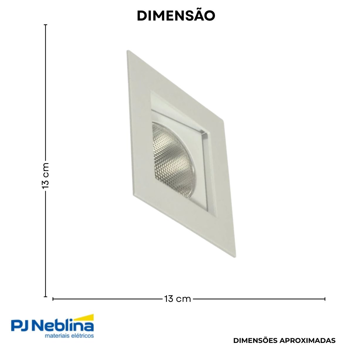 Luminária Spot Embutir Quadrado Branco P/Lâmpada Par30 75W E27 Bivolt Foco Direcionável/Recuado - Golight