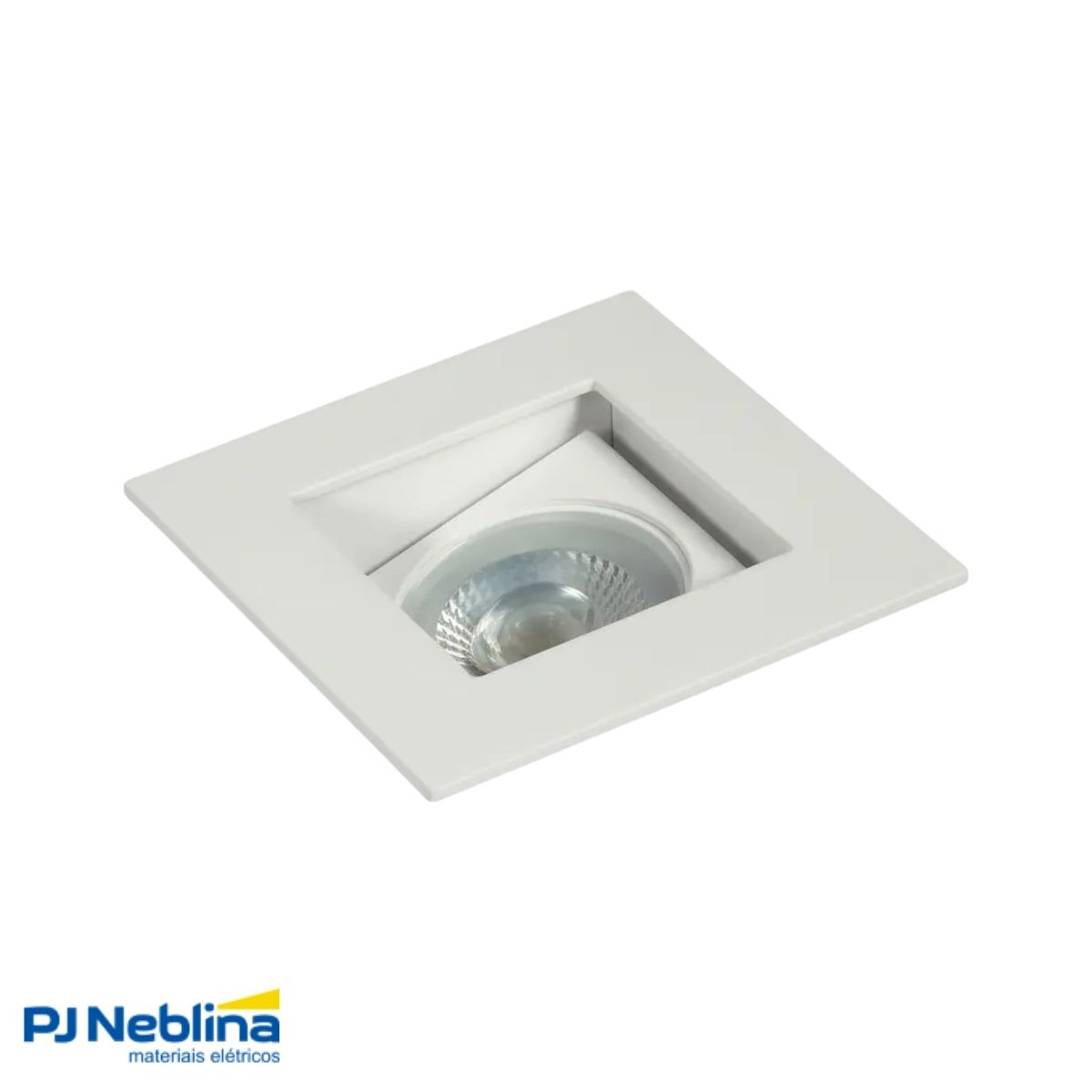 Luminária Spot Embutir Quadrado Branco P/Lâmpada Dicroica 35W Gu10 Foco Direcionável/Recuado - Golight