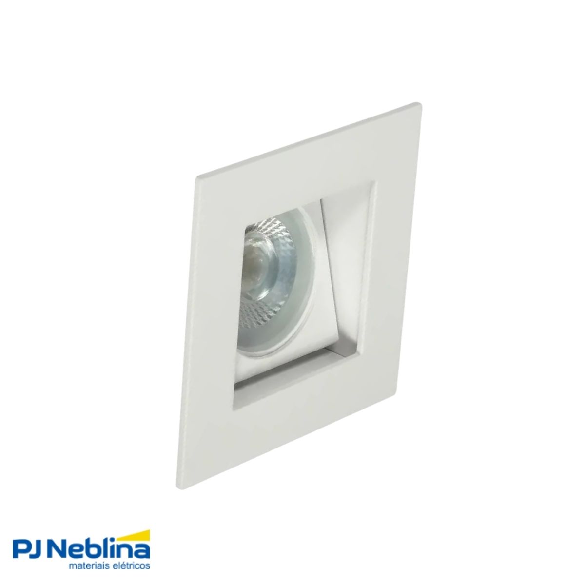 Luminária Spot Embutir Quadrado Branco P/Lâmpada Dicroica 35W Gu10 Foco Direcionável/Recuado - Golight