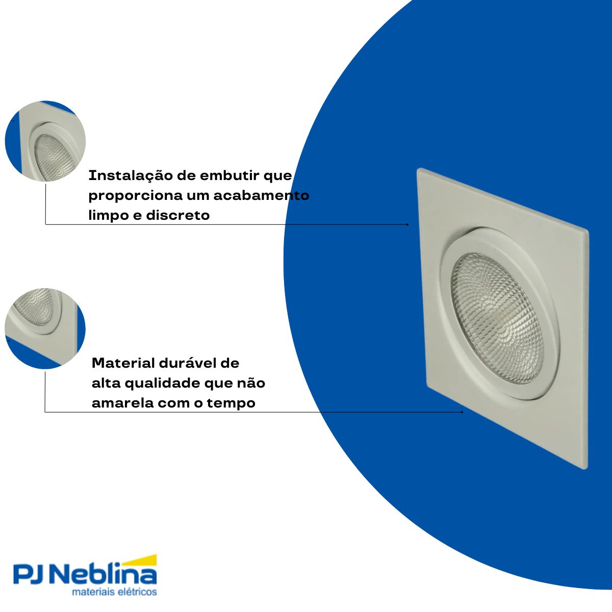 Luminária Spot Embutir Quadrado Branco P/Lâmpada Par20 50W E27 Foco Direcionável - Golight