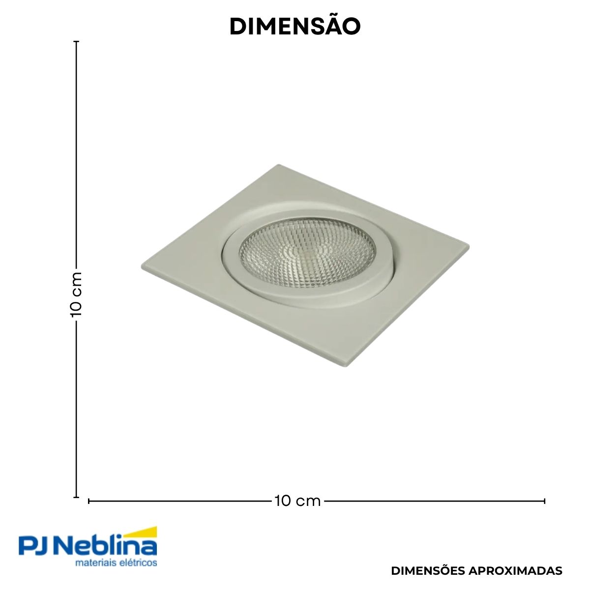 Luminária Spot Embutir Quadrado Branco P/Lâmpada Par20 50W E27 Foco Direcionável - Golight