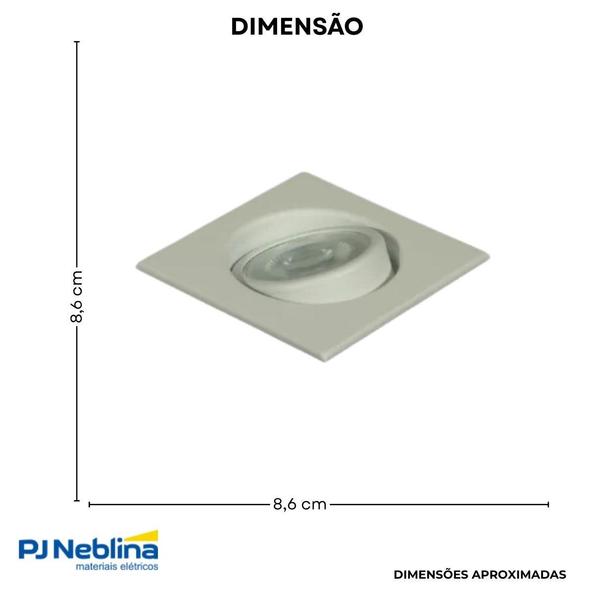 Luminária Spot Embutir Quadrado Branco P/Lâmpada Dicroica 50W Gu10 Bivolt Foco Direcionável - Golight