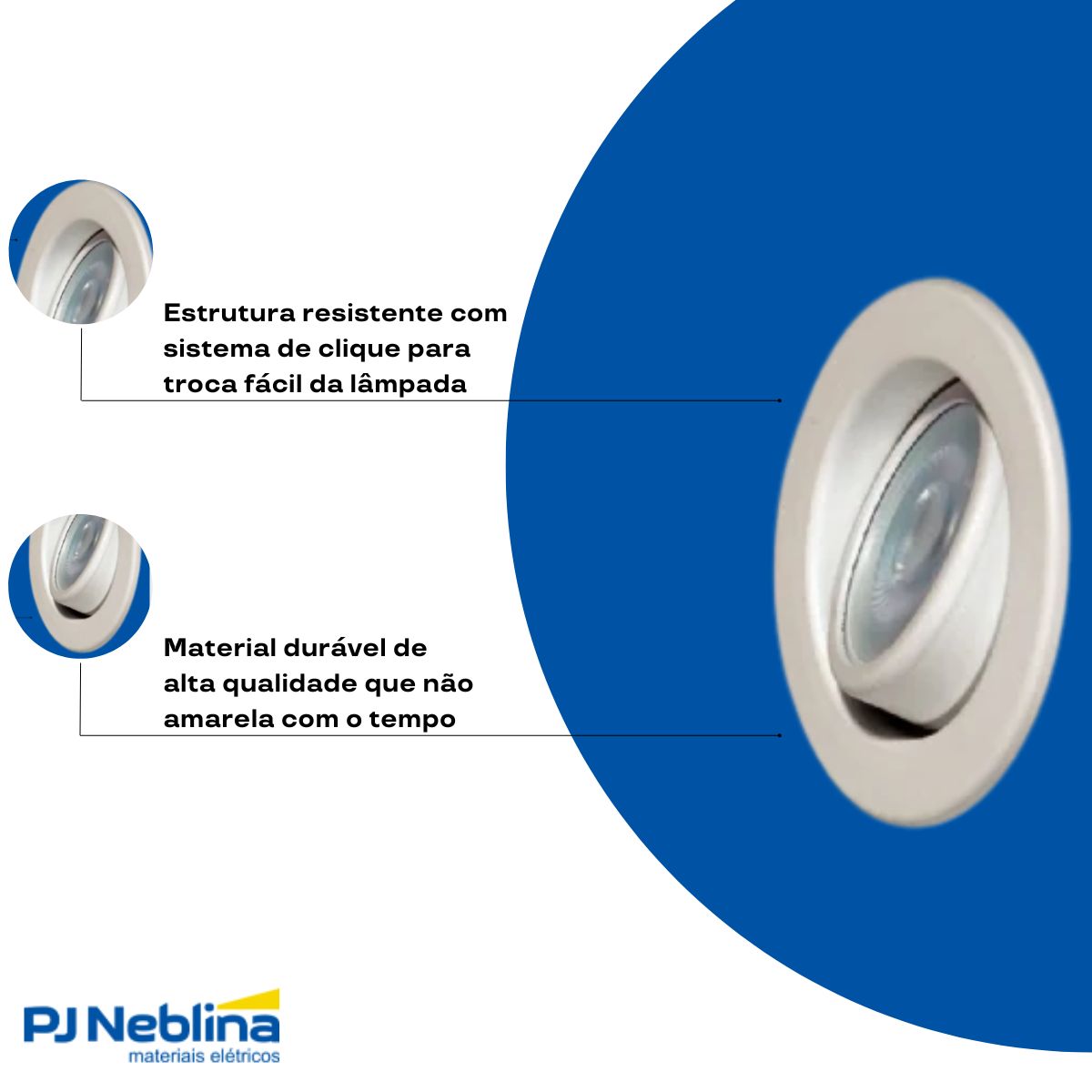 Luminária Spot Embutir Redondo Branco P/Lâmpada Par16 50W Gu10 Bivolt Foco Direcionável - Golight