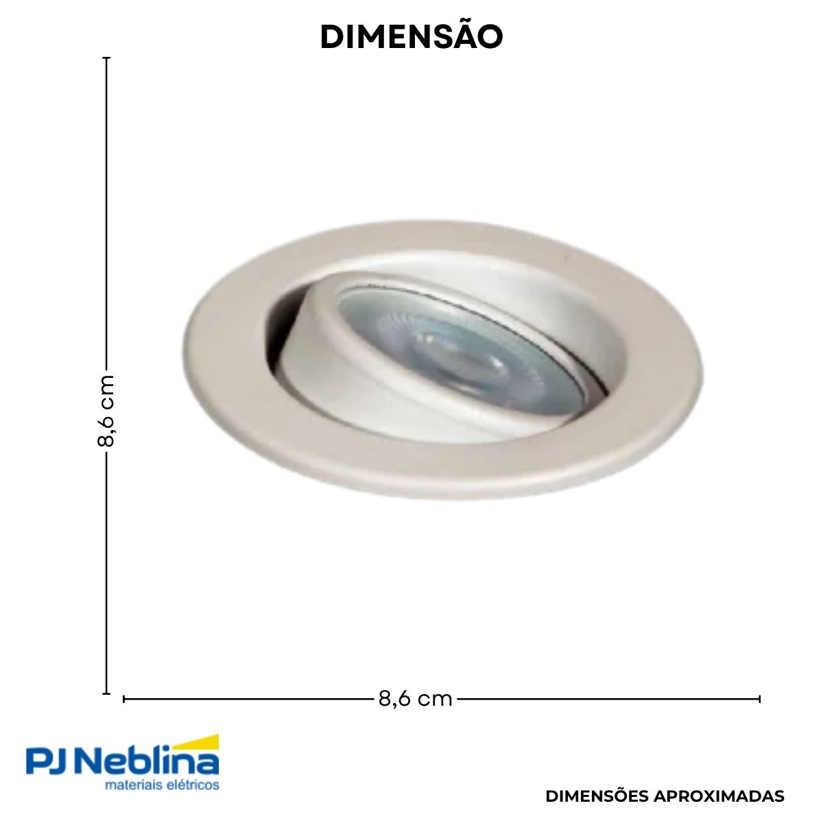 Luminária Spot Embutir Redondo Branco P/Lâmpada Par16 50W Gu10 Bivolt Foco Direcionável - Golight