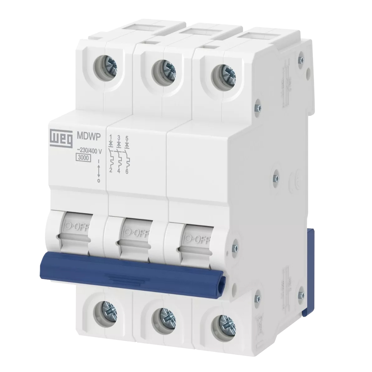 Disjuntor Mini Din Tripolar 16A Curva C 5Ka 230/400V Mdwp-C16-3 Weg