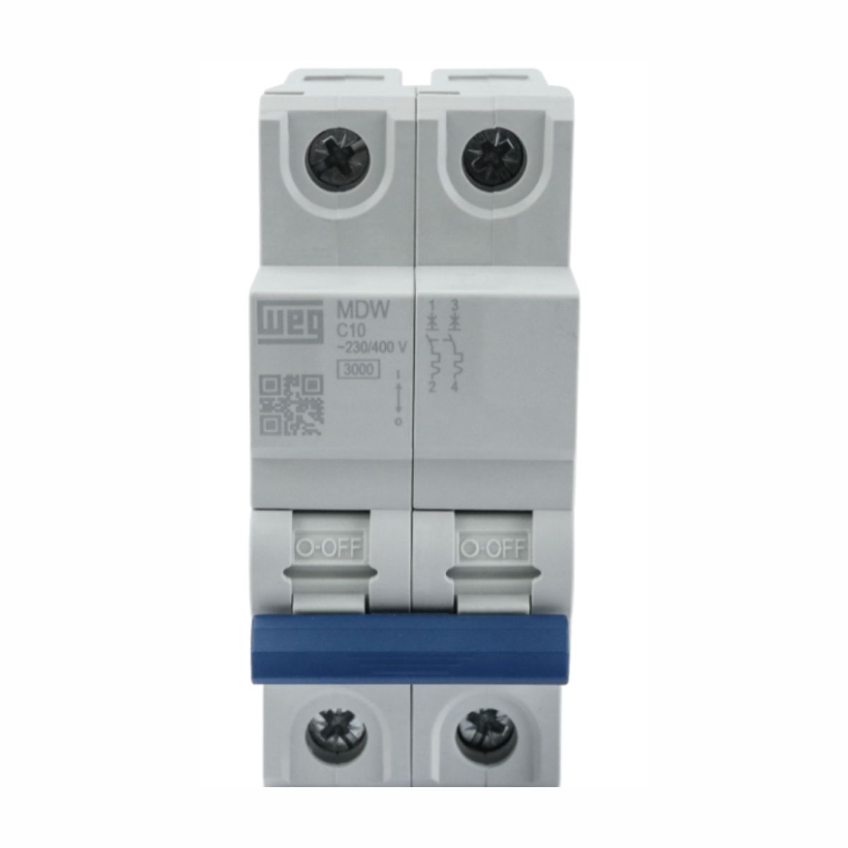 Disjuntor Mini Din Bipolar 10A Curva C 5Ka 230/400V - Weg