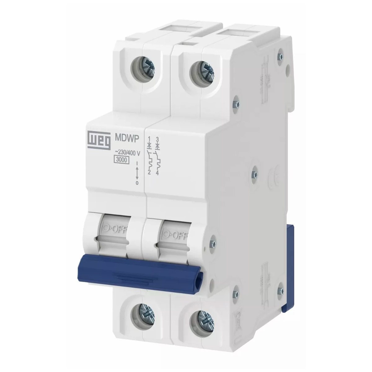 Disjuntor Mini Din Bipolar 50A Curva C 5Ka 230/400V Termomagnético 15265739 Weg