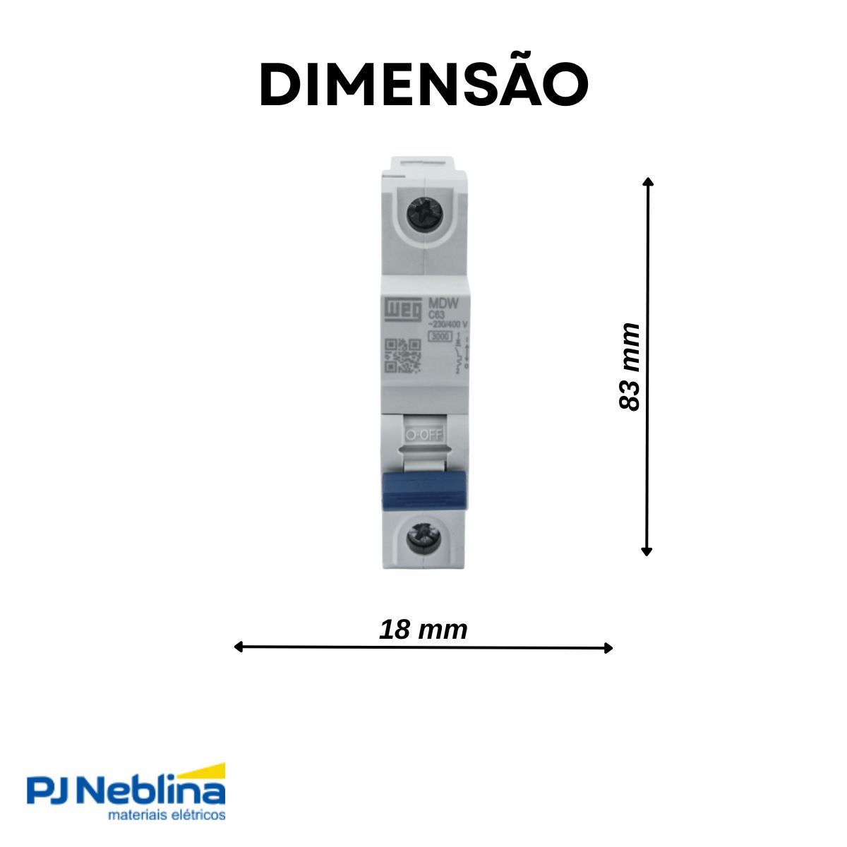 Disjuntor Mini Din Unipolar 63A Curva C 5Ka 230/400V - Weg