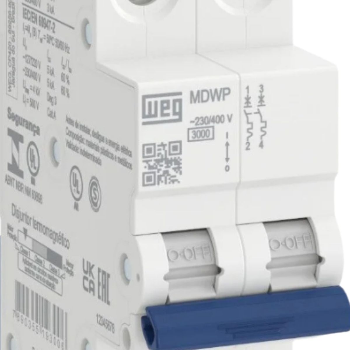 Disjuntor Mini Din Bipolar 63A Curva C 5Ka 230/400V - Weg