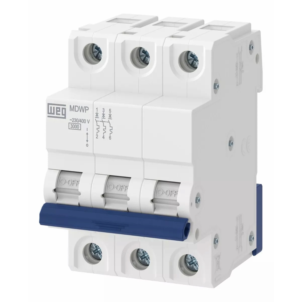 Disjuntor Mini Din Tripolar 6A Curva C 5Ka 230/400V Termomagnético 15265744 Weg