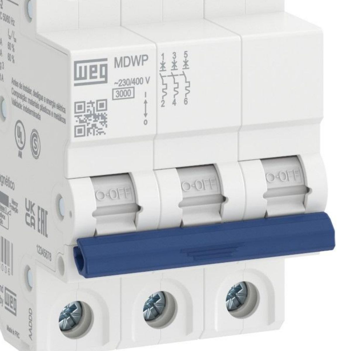 Disjuntor Mini Din Tripolar 6A Curva B 5Ka 230/400V - Weg