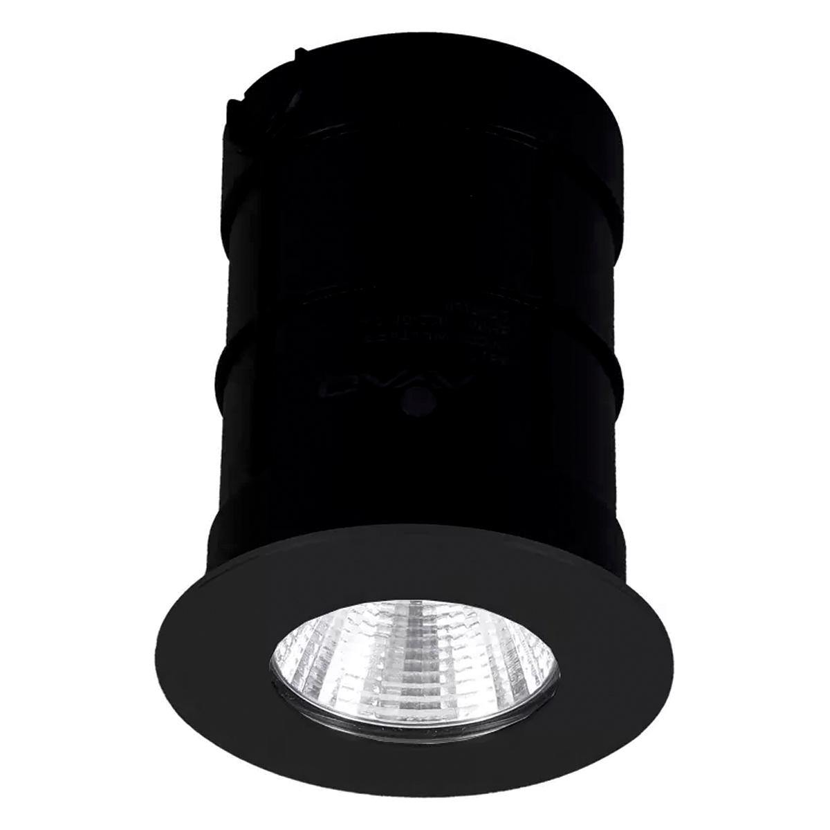 Luminária Solo Led Embutir Redondo Preto 4W Bivolt 3000K Luz Amarela 320Lm Difusor Vidro 82X48mm 3362 - Gaya