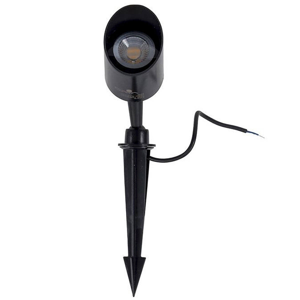 Luminária Espeto Led Jardim Redondo Preto 7W Bivolt 3000K Luz Amarela 300Lm 9692 - Gaya