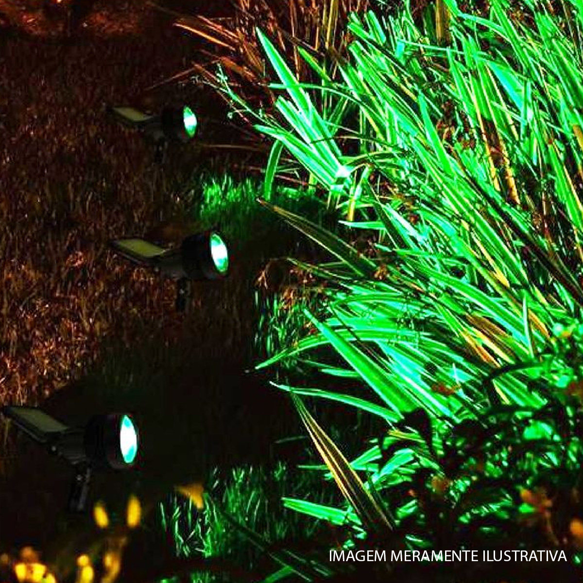 Luminária Espeto Led Jardim Redondo Preto 7W Bivolt 3000K Luz Amarela 300Lm 9692 - Gaya