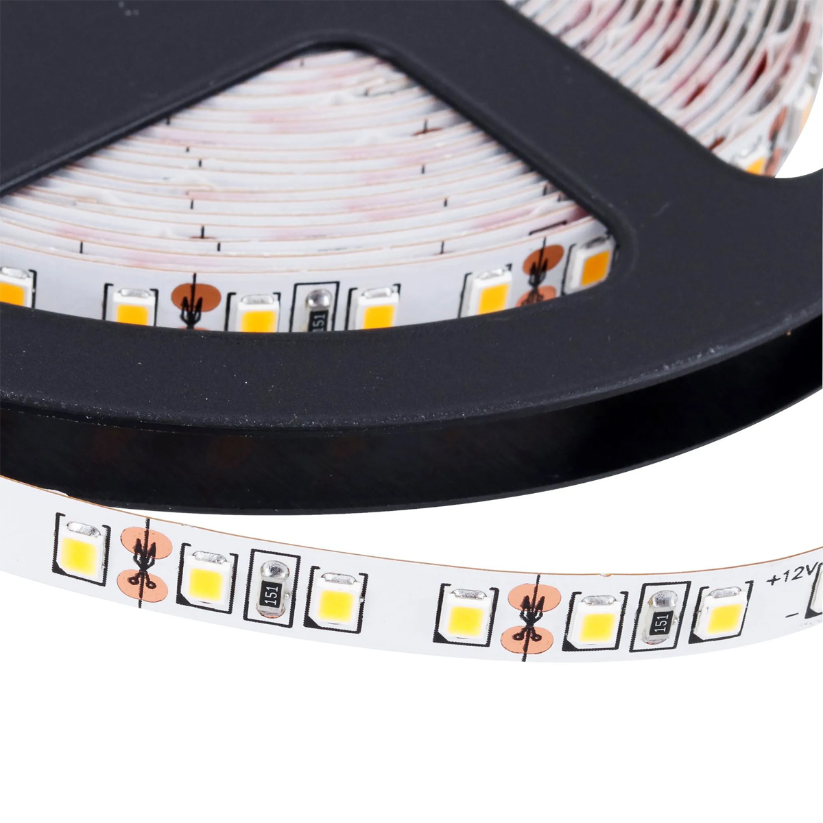 Fita Led Super Brilho 12W/M 12V 3000K Luz Amarela 1000Lm/M Rolo Com 5 Metros 9046 - Gaya