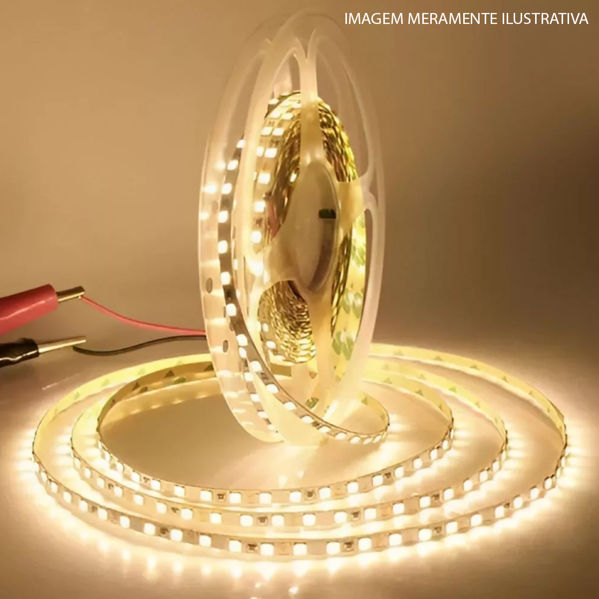 Fita Led Super Brilho 12W/M 12V 3000K Luz Amarela 1000Lm/M Rolo Com 5 Metros 9046 - Gaya
