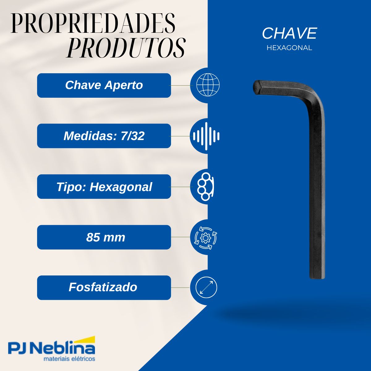 Chave Hexagonal (Allen) Tipo L 7/32 - Tramontina